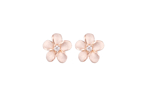 Rose gold 2025 plumeria earrings