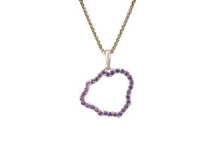 Hawaiian Islands Gold Kauai Pendant with Sapphires