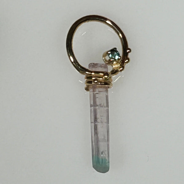 Pendant Brazilian Tourmaline Blue Tourmaline 14K