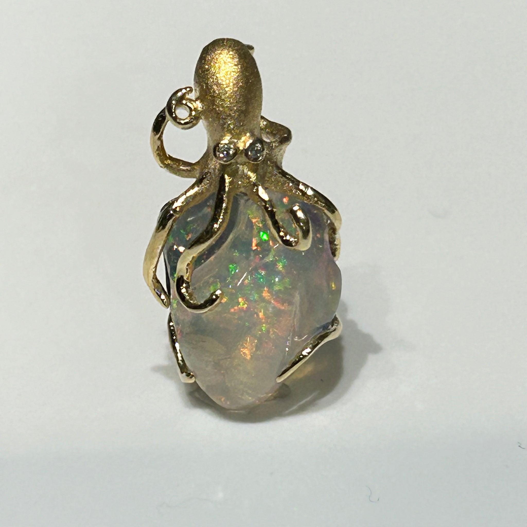 Pendant Octopus “Opal” Diamonds 14k