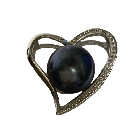 Pendant Heart Black Pearl .925