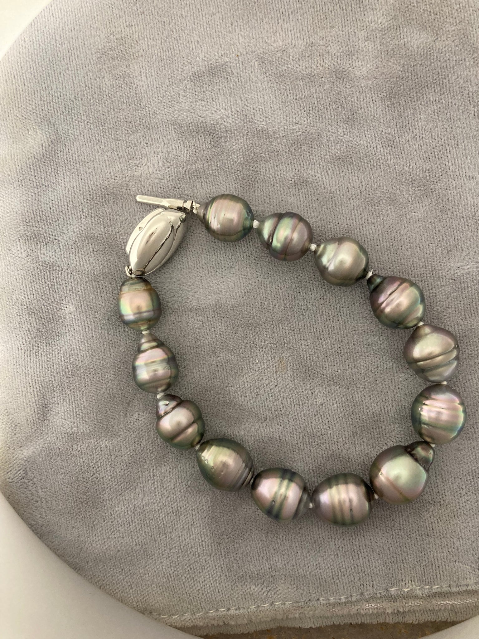 STRAND .925 8" 8.5X11MM TAHITIAN BLK PEARL