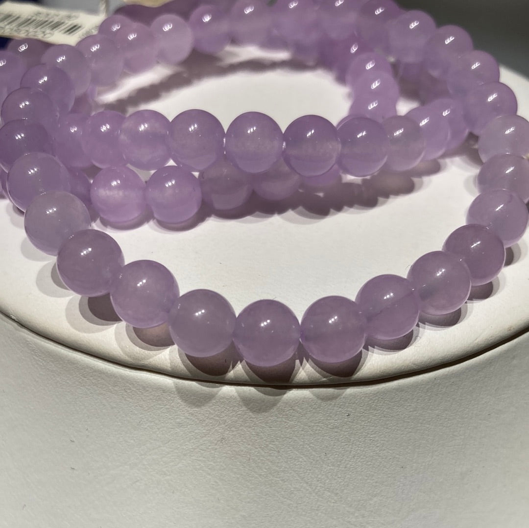 BRACELET LAV. JADE 6.5MM DYED ELASTIC (SHOWROOM)