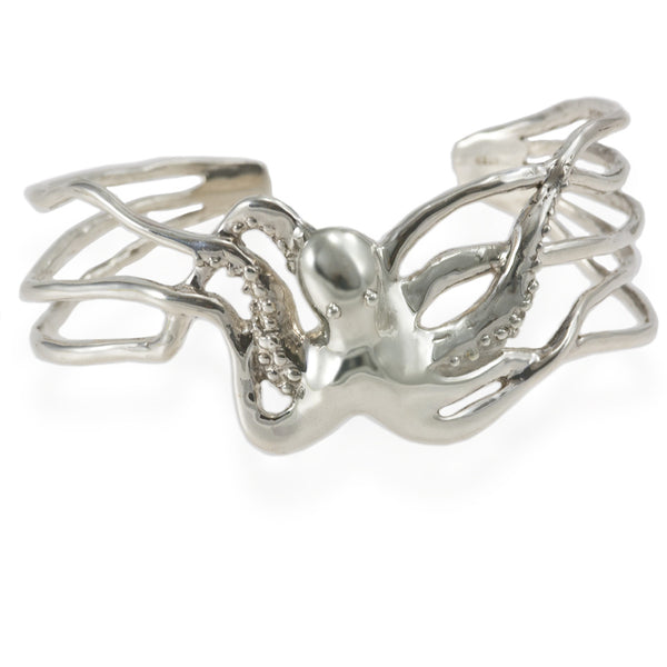 Octopus Sterling Silver Cuff Bracelet