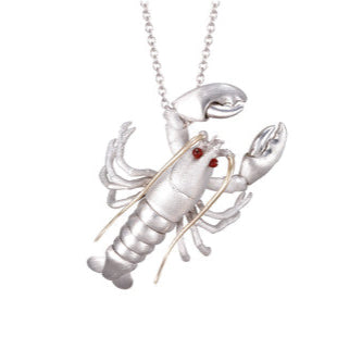 56mm Precious Silver and Yellow Gold Lobster Pendant