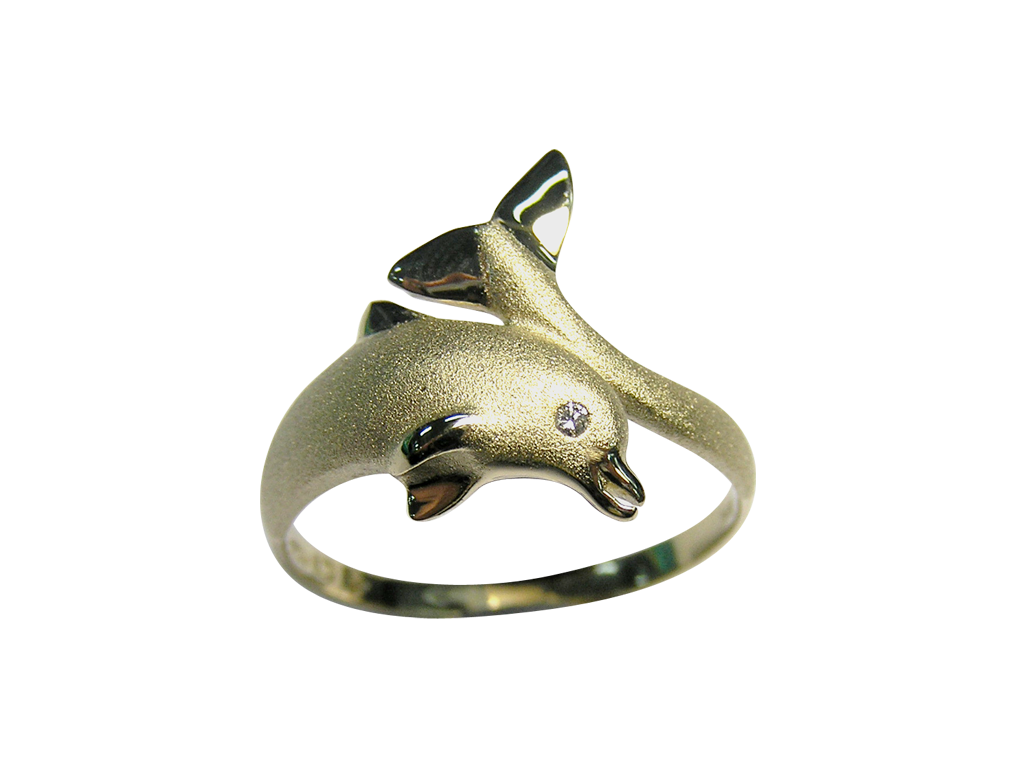 20mm Yellow Gold Dolphin Ring