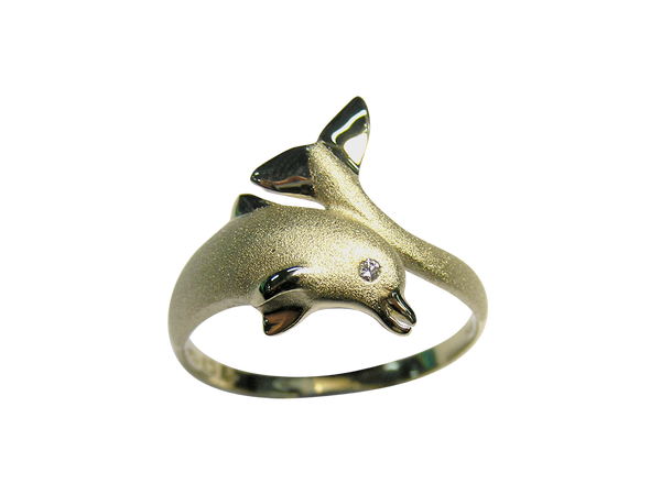 20mm Yellow Gold Dolphin Ring