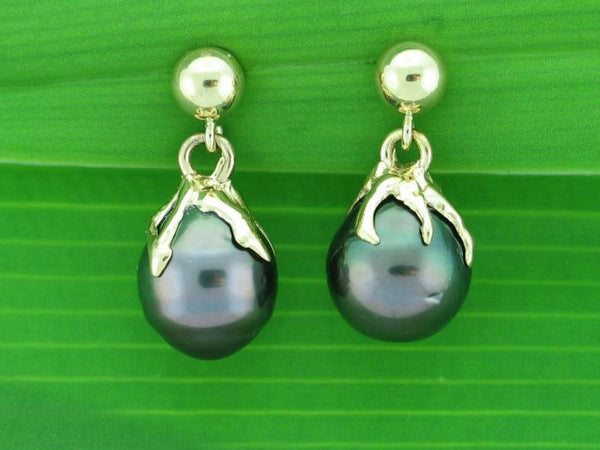 Salt Water Cultured Tahitian Pearl Earrings 6