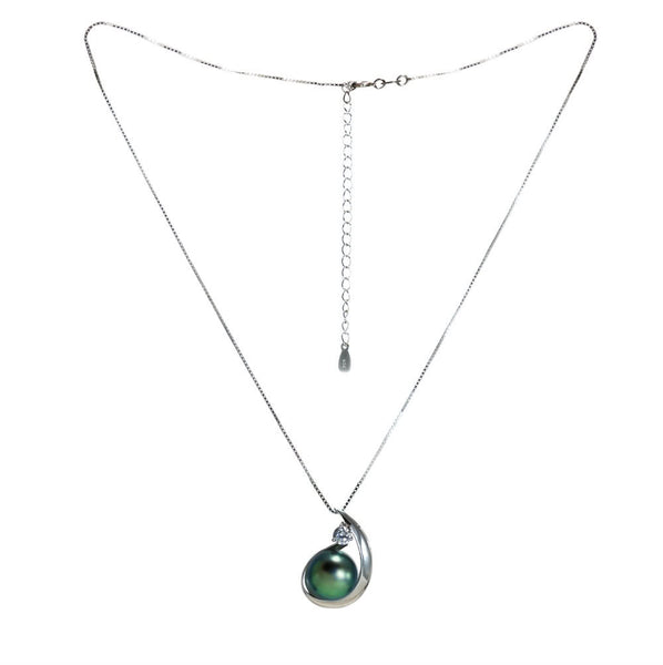 "Lani Hook" Fresh Water Pearl and Cubic Zirconia .925