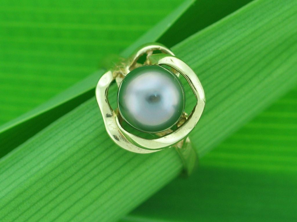 Salt Water Cultured Tahitian Pearl Ring 11