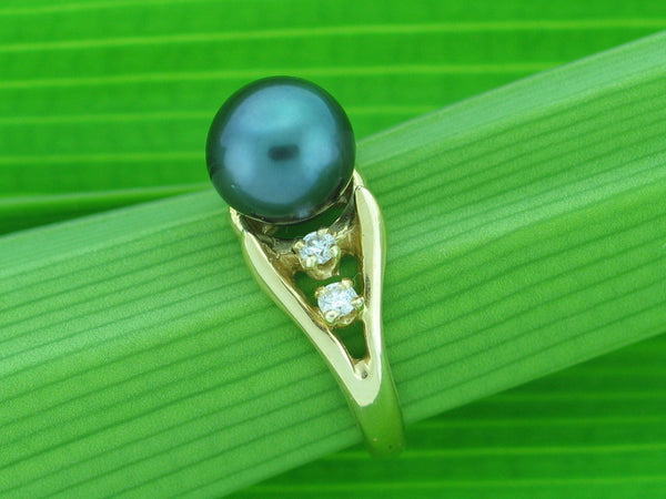 Salt Water Cultured Tahitian Pearl Ring 12
