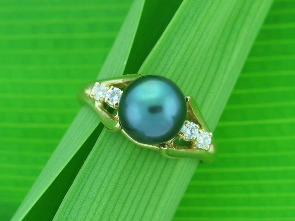 Salt Water Cultured Tahitian Pearl Ring 12