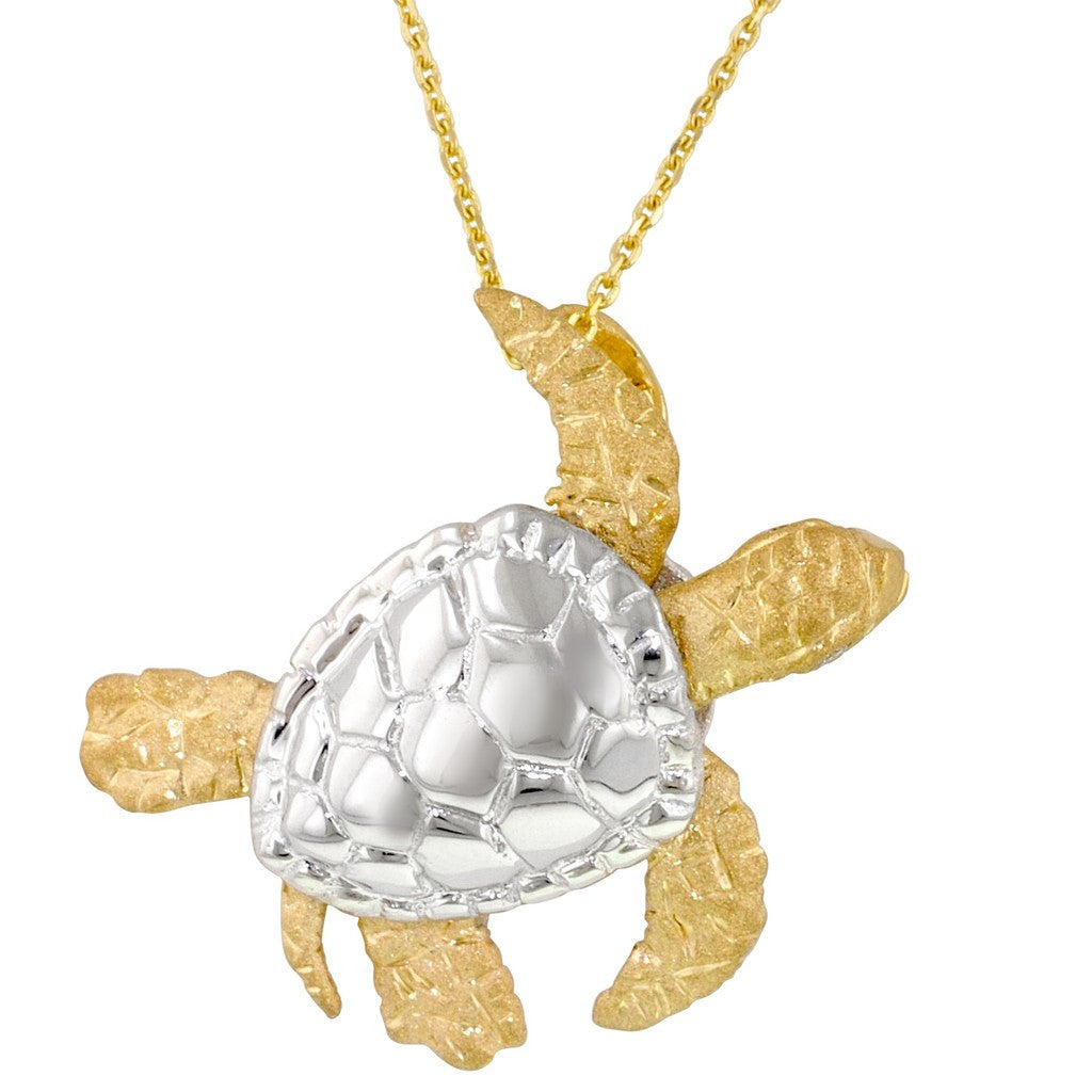 Yellow Gold Turtle Pendant with Diamonds