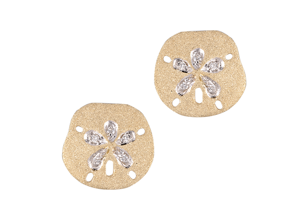 15mm Sand Dollar Earrings with Diamonds