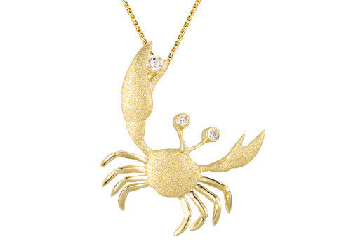 Pendant Crab Gold Diamonds