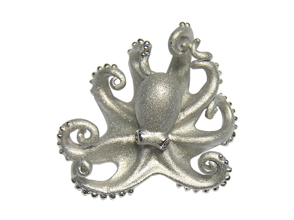14k White Gold with Diamonds Octopus pendant